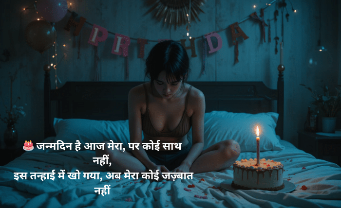 alone sad birthday shayari